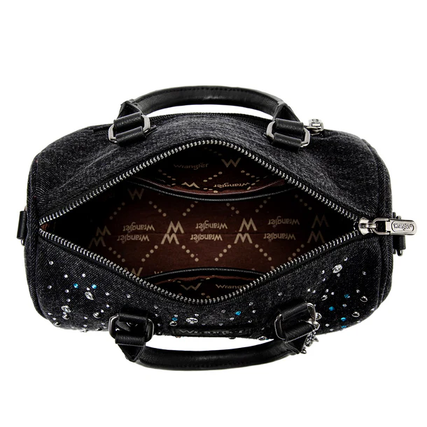 Wrangler Western Rhinestone Denim Boston Bag