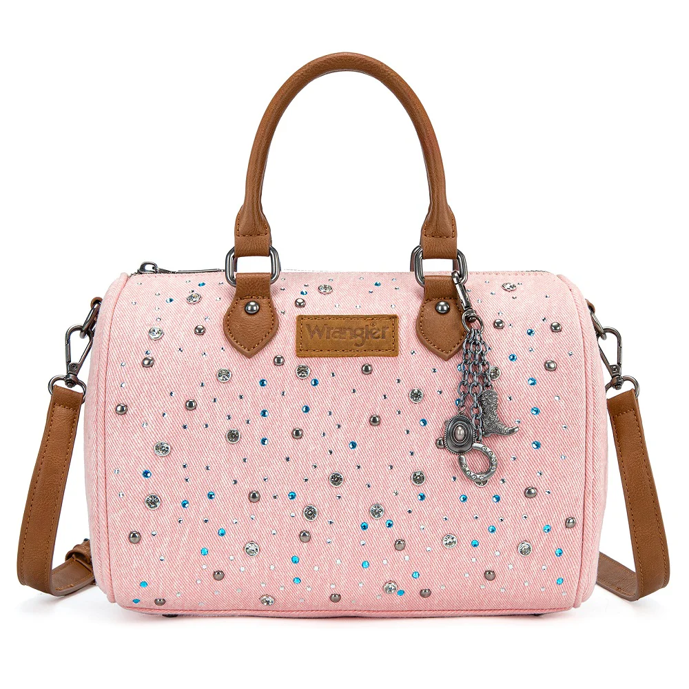 Wrangler Western Rhinestone Denim Boston Bag