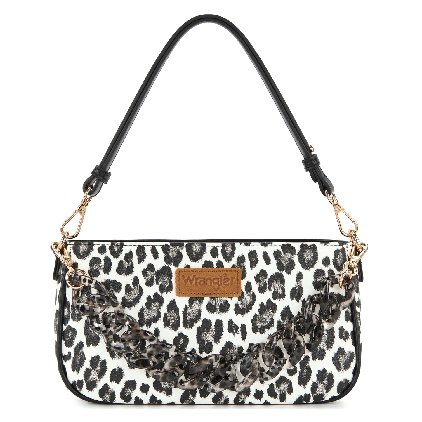 Wrangler Western Leopard Print Shoulder Bag with Chain Detail