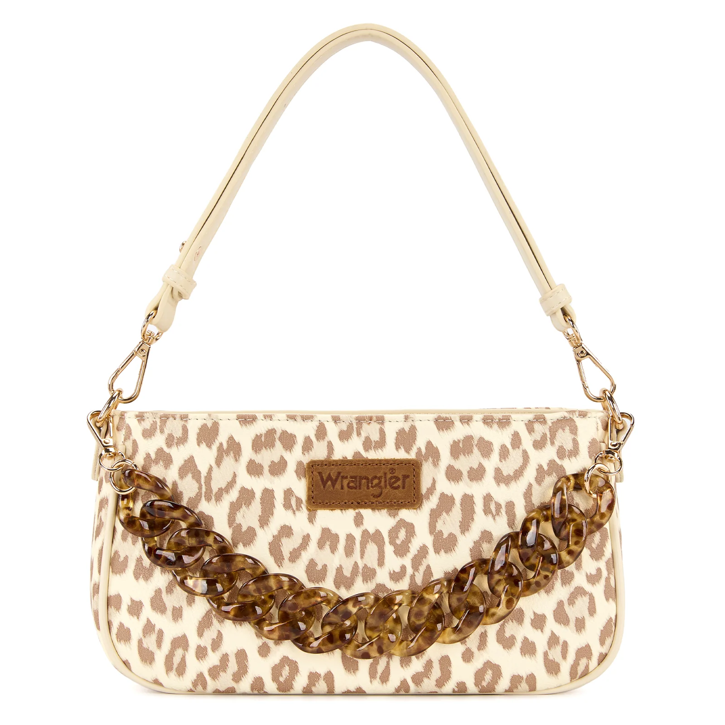 Wrangler Western Leopard Print Shoulder Bag with Chain Detail