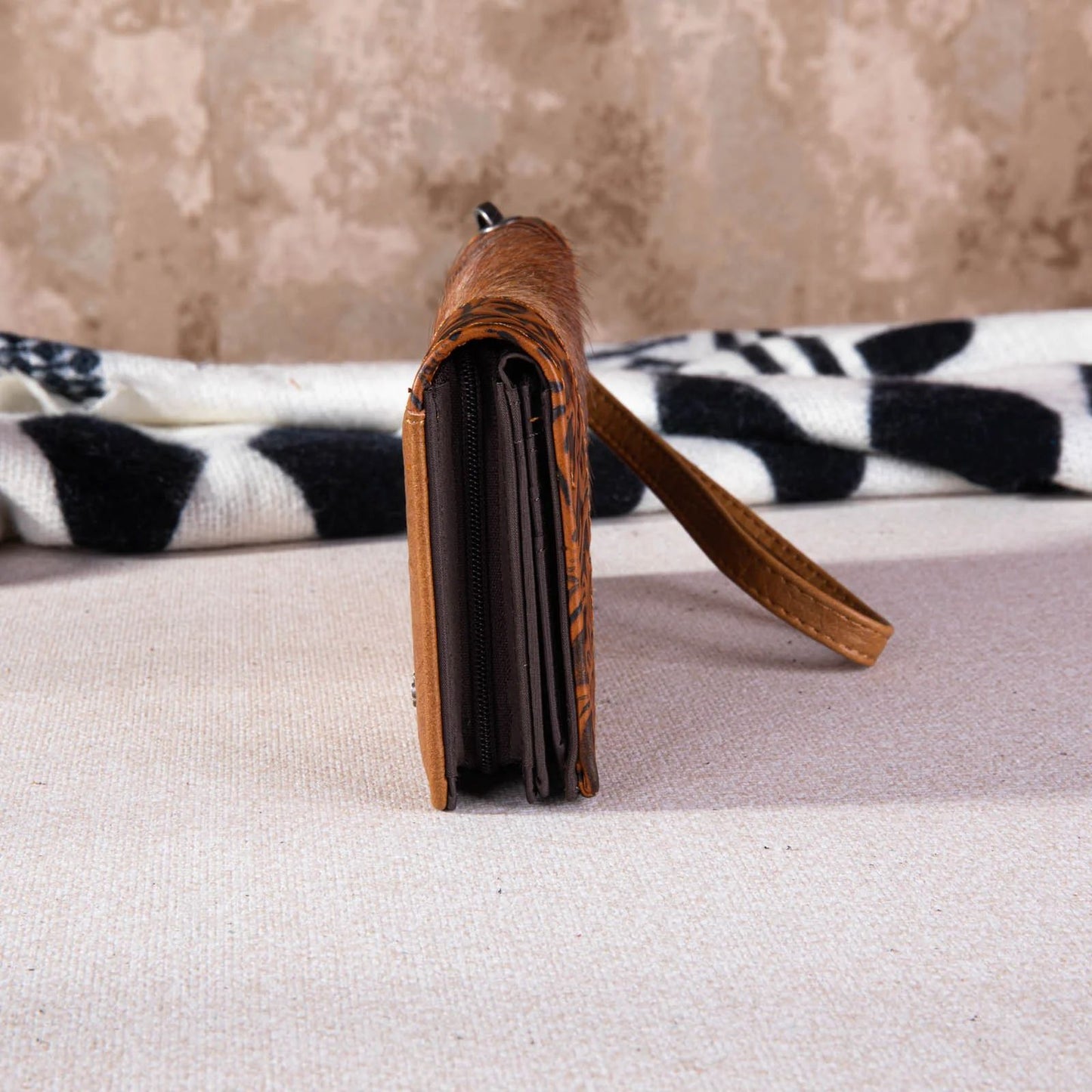 Wrangler Hair-On Cowhide Embossed Wallet with Wristlet