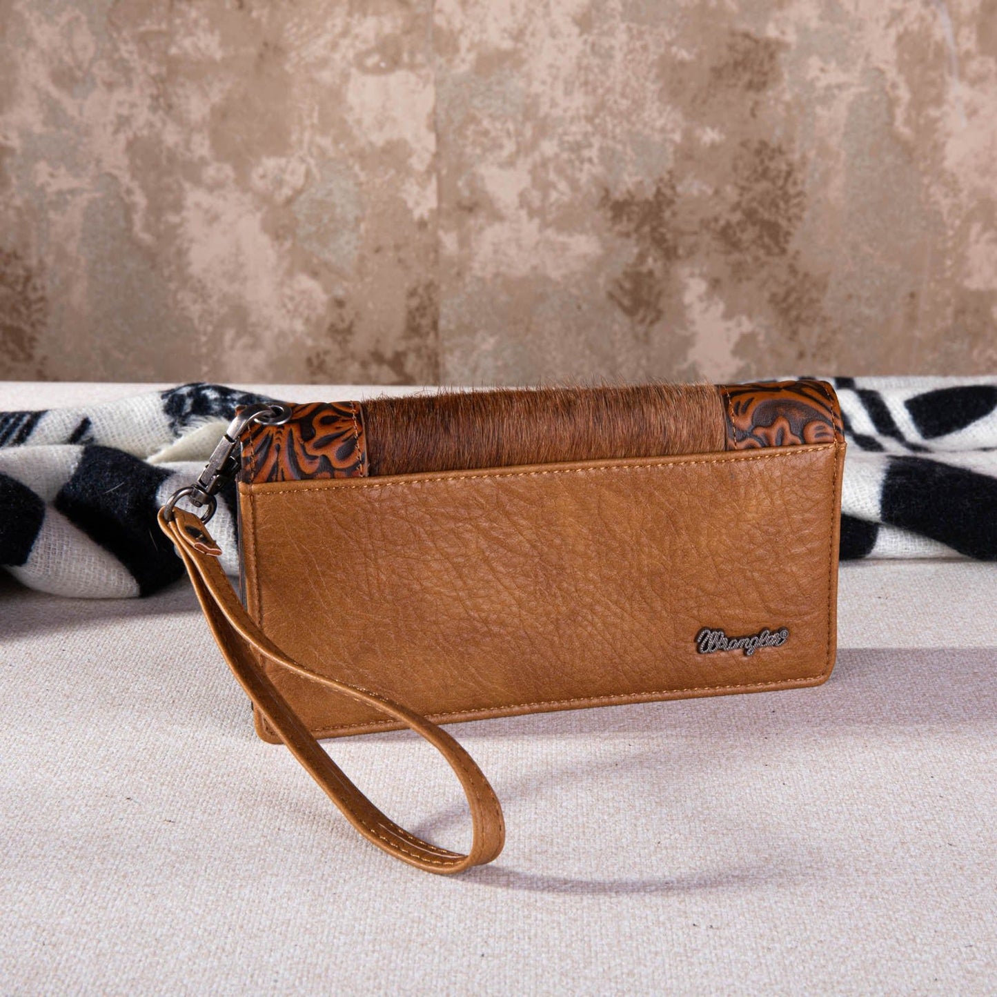 Wrangler Hair-On Cowhide Embossed Wallet with Wristlet