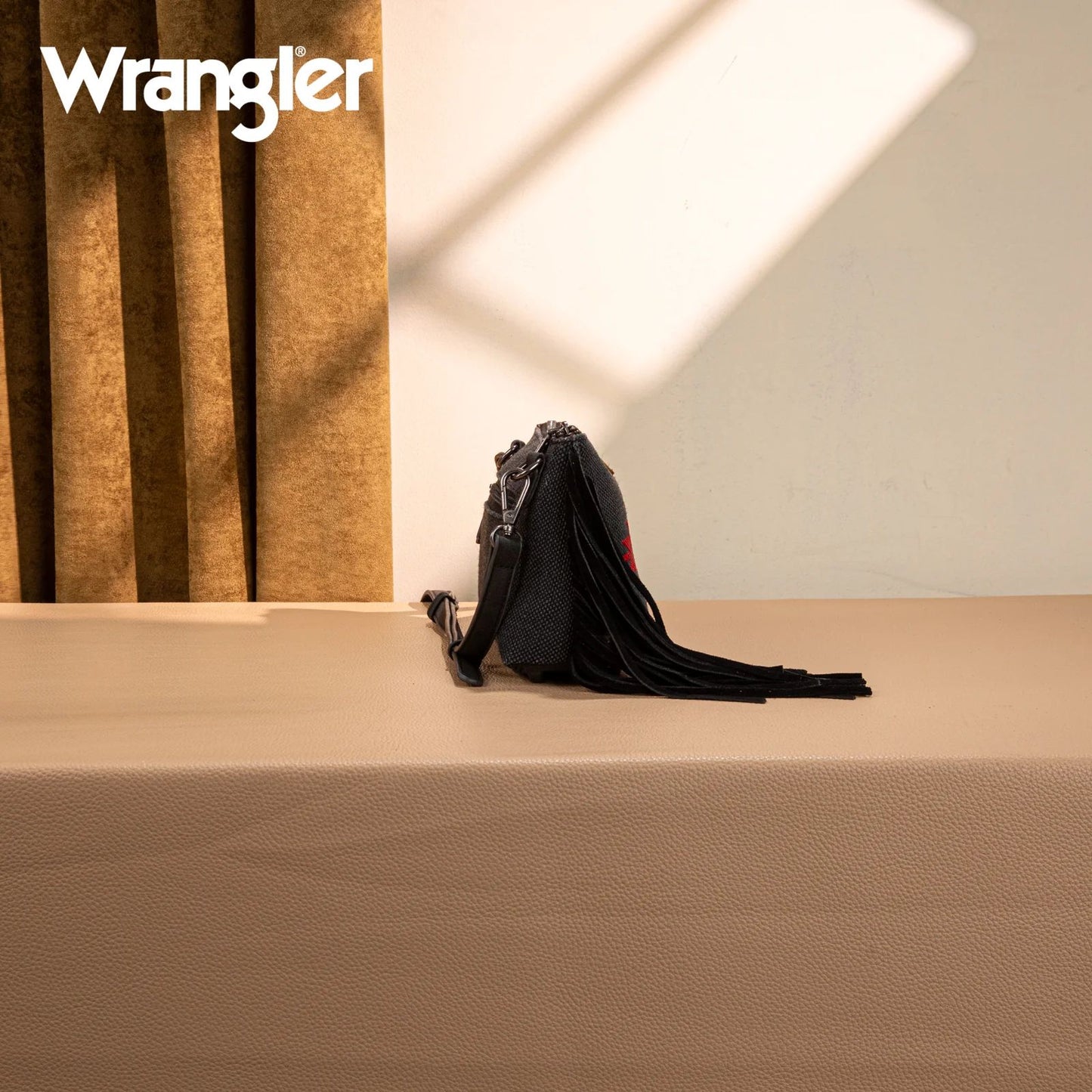 Wrangler Embroidered Aztec Canvas Wristlet Crossbody