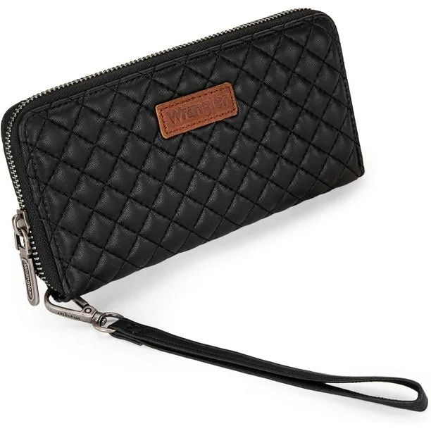 Wrangler Quilted Design RFID Wristlet Wallet