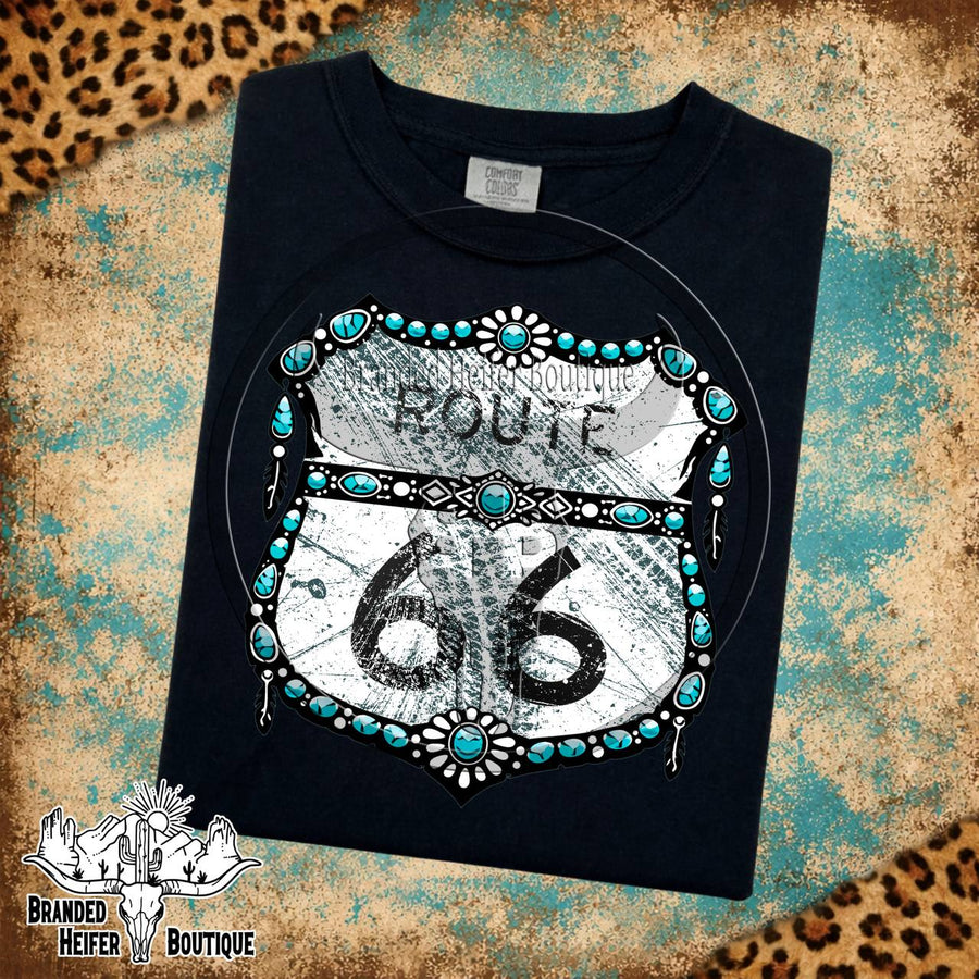 Turquoise Route 66 Centennial T-Shirt