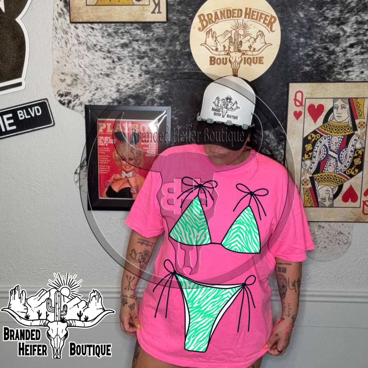 Mint Zebra Bikini Tee