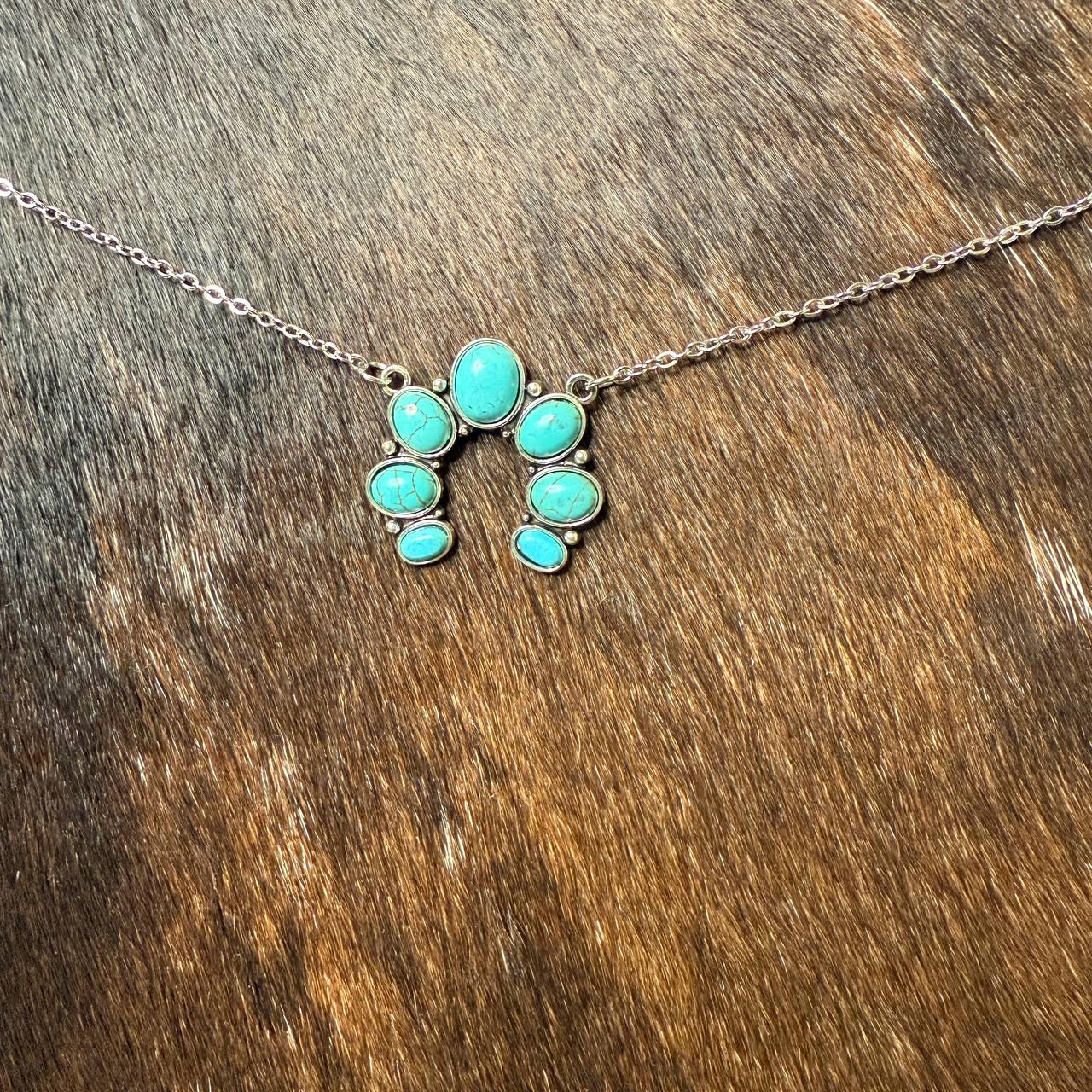 Necklace - Turquoise Horseshoe Statement Necklace