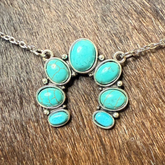 Necklace - Turquoise Horseshoe Statement Necklace