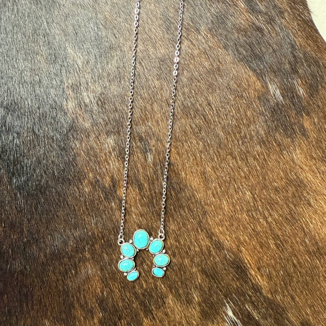 Necklace - Turquoise Horseshoe Statement Necklace