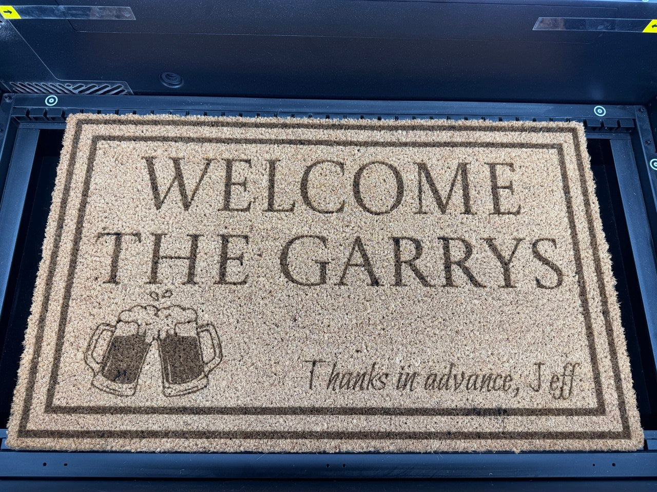 Custom Laser Engraved Door Mat 18 x 30