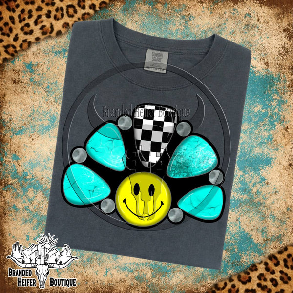 Smiley Turquoise  T-Shirt Tee of the week