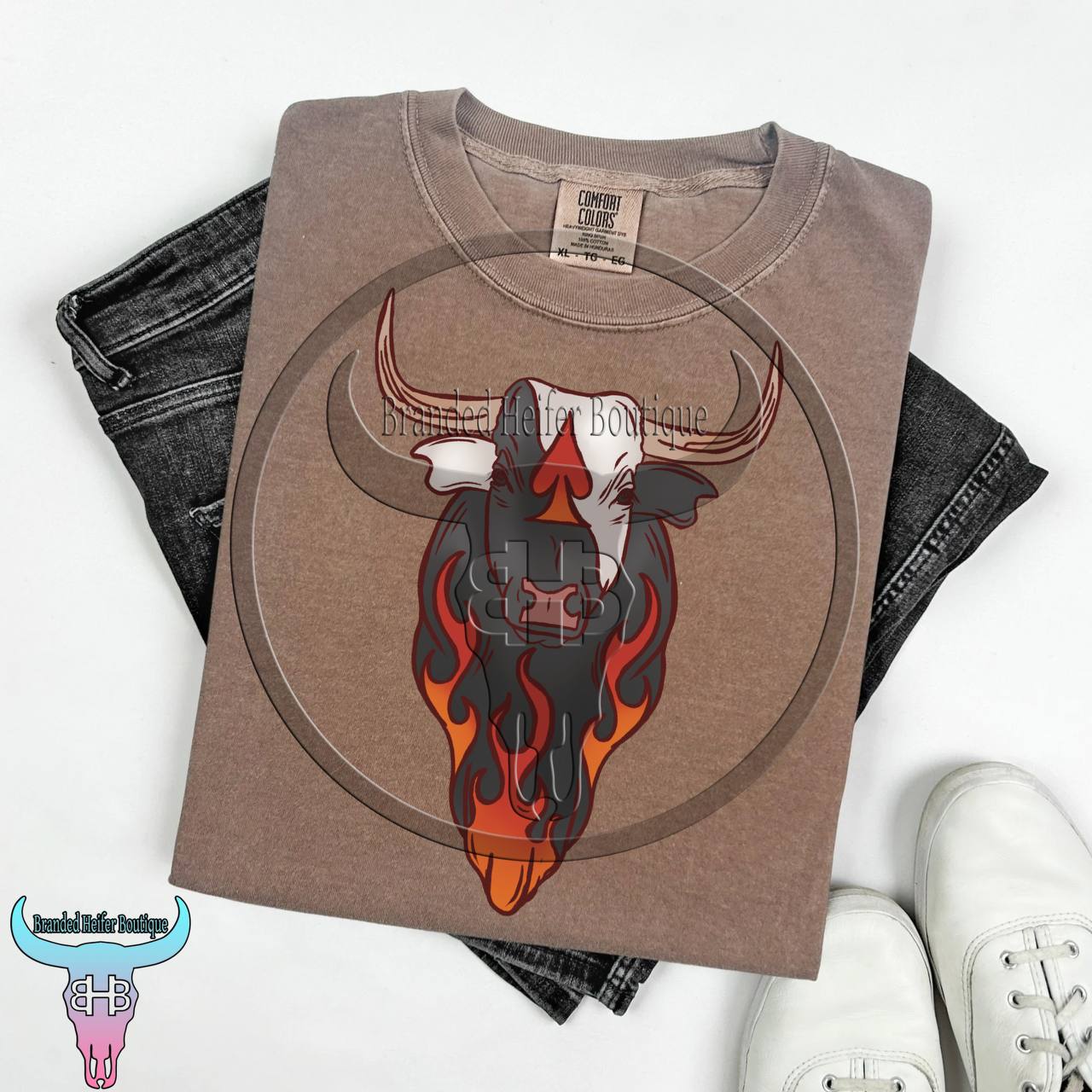 Flaming Ace Bull T-Shirt