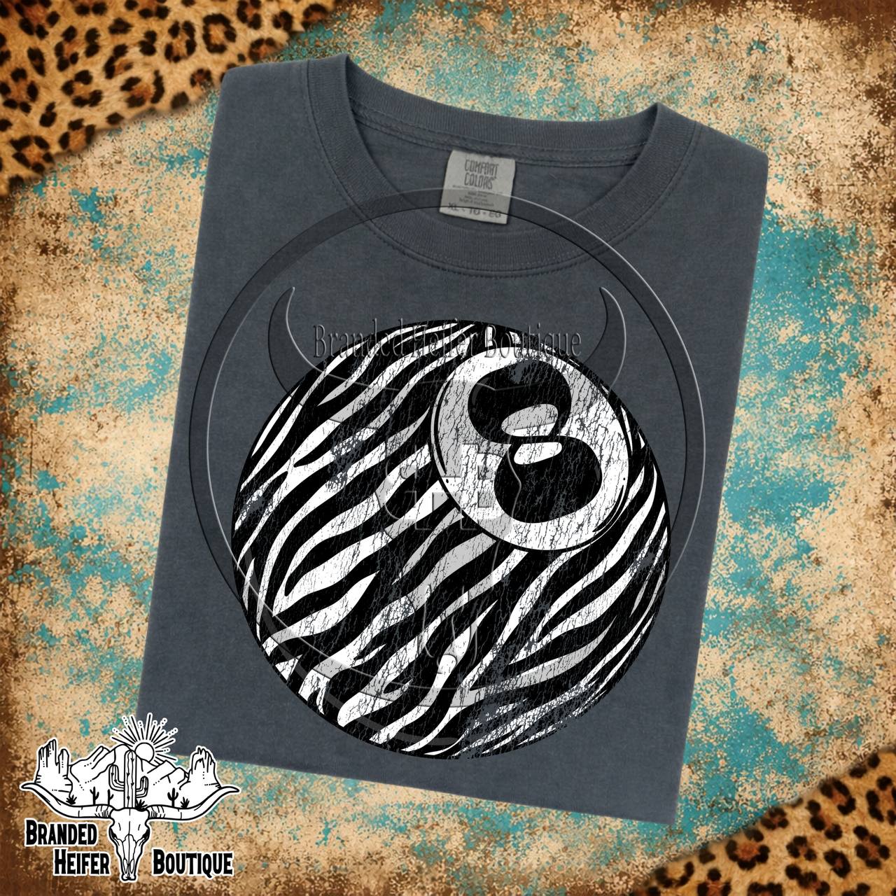 Trendy Zebra Eight Ball T-Shirt
