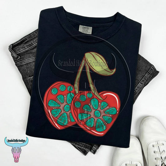 Turquoise Cherry Bomb T-Shirt