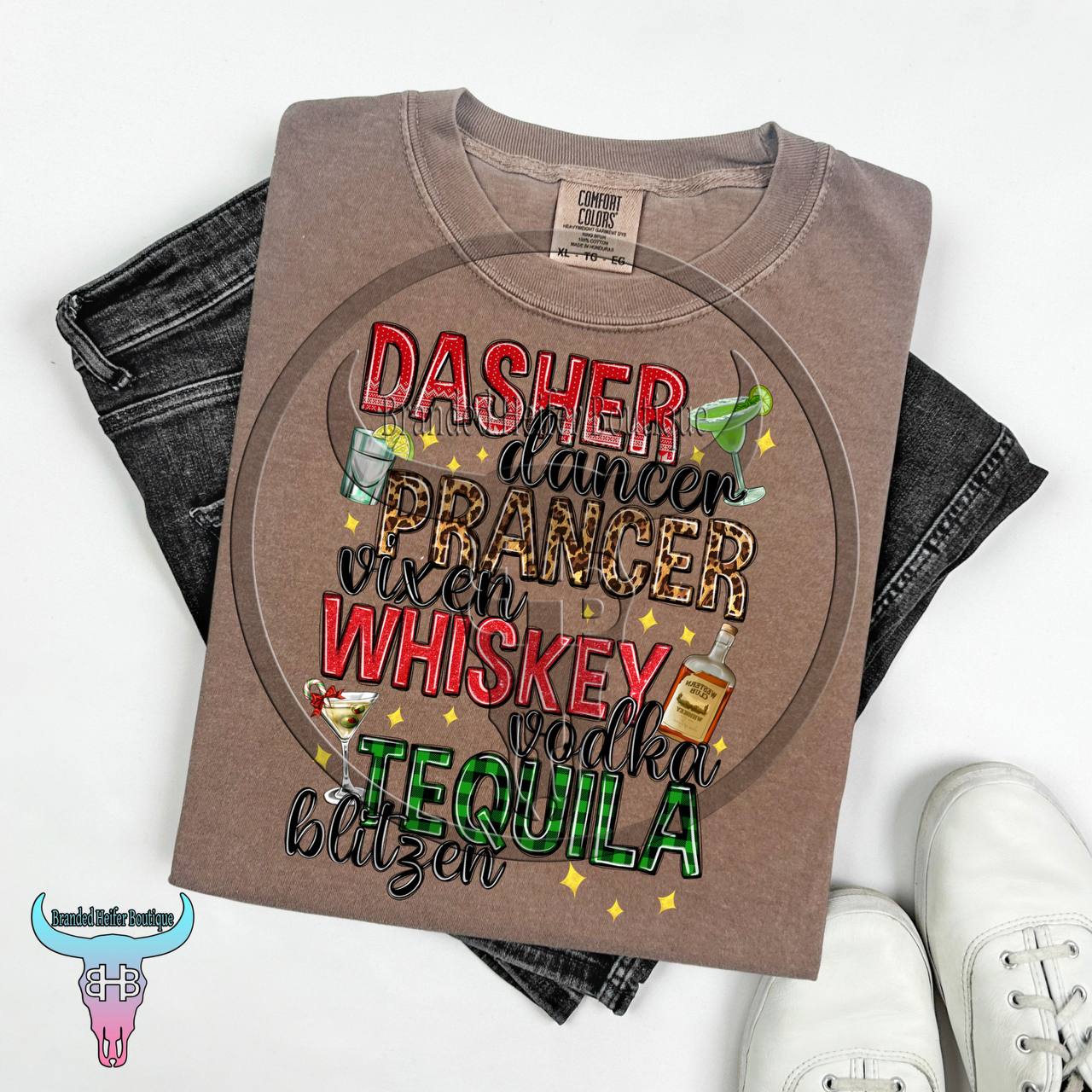 Dasher, Dancer, Whiskey & Tequila T-Shirt
