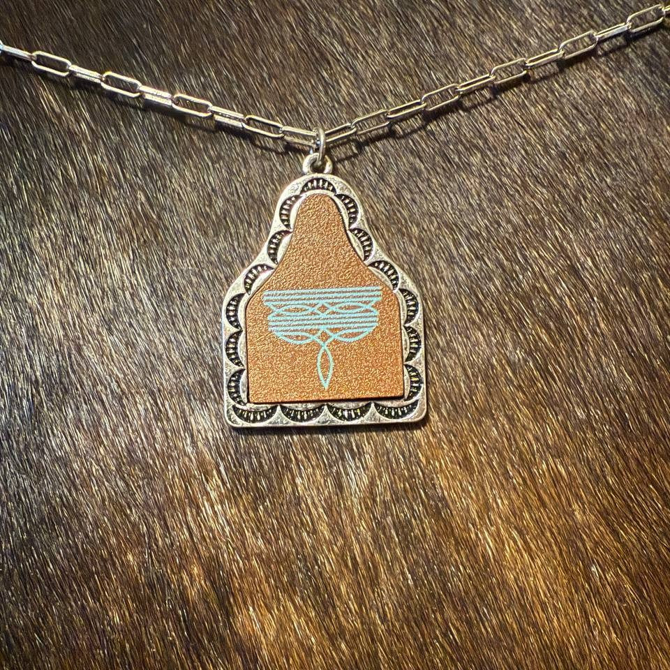 Necklace - Cow Tag Style Pendant