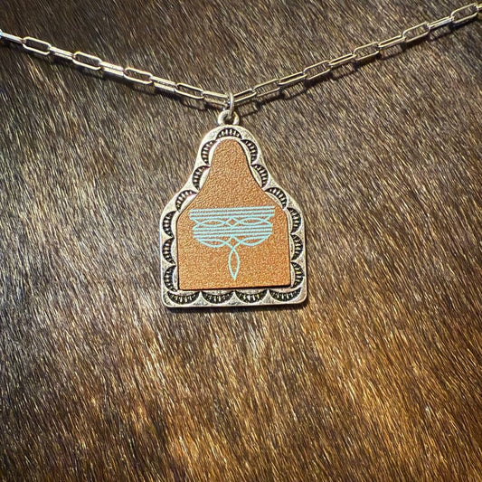 Necklace - Cow Tag Style Pendant