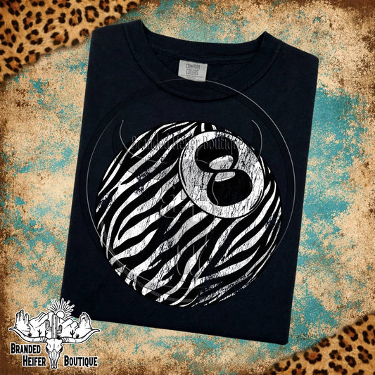 Trendy Zebra Eight Ball T-Shirt