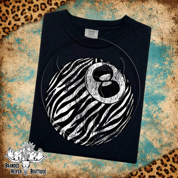 Trendy Zebra Eight Ball T-Shirt