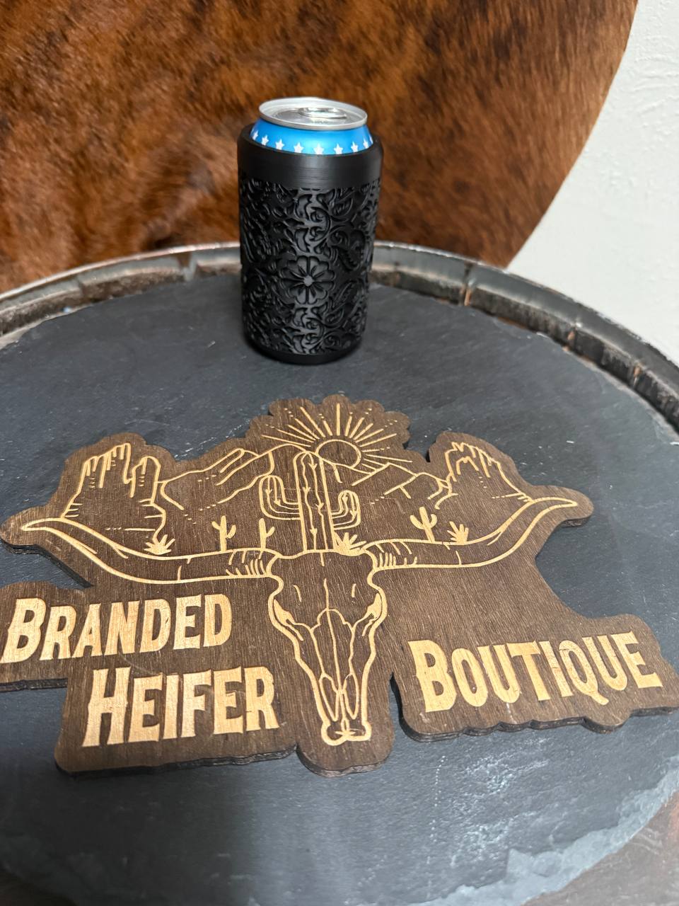 3D Printed Tooled Leather Koozies
