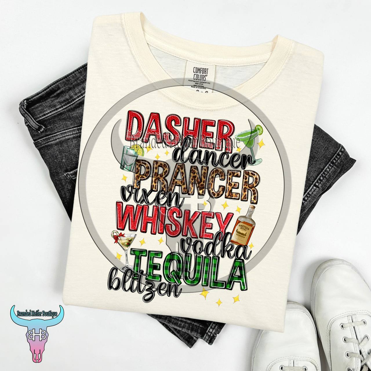 Dasher, Dancer, Whiskey & Tequila T-Shirt