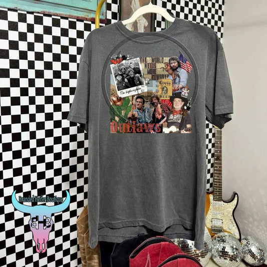 Outlaw Country Legends Collage T-Shirt