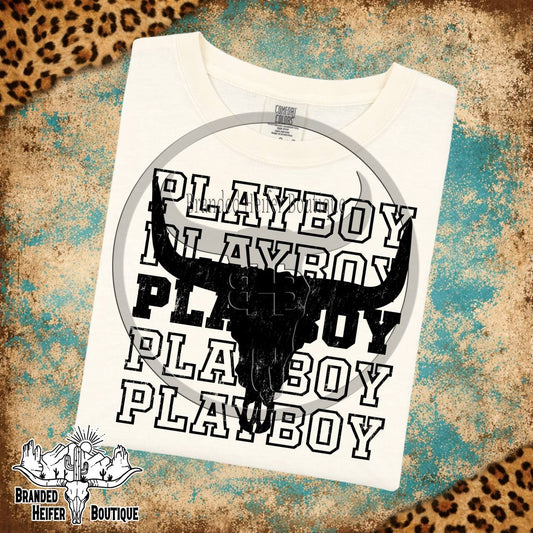 Playboy Skull Western T-Shirt