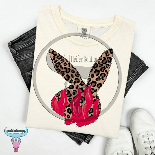 Leopard Flame Bunny T-Shirt