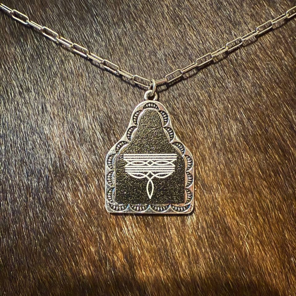 Necklace - Cow Tag Style Pendant