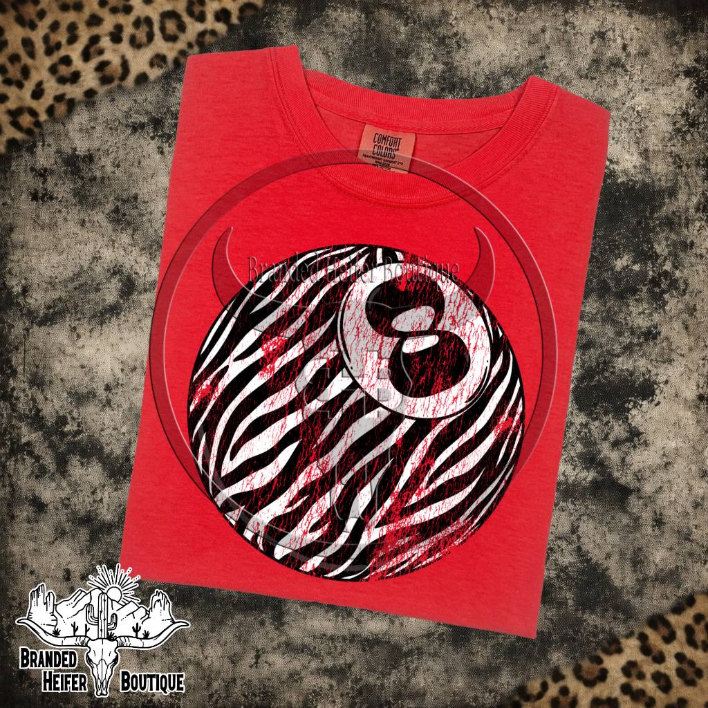 Trendy Zebra Eight Ball T-Shirt