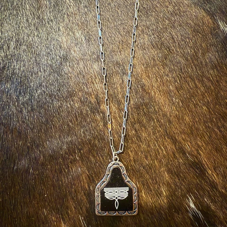 Necklace - Cow Tag Style Pendant