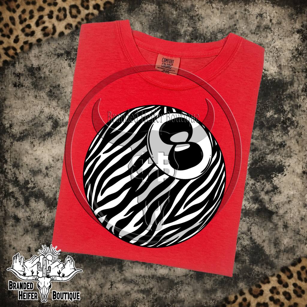 Trendy Zebra Eight Ball T-Shirt