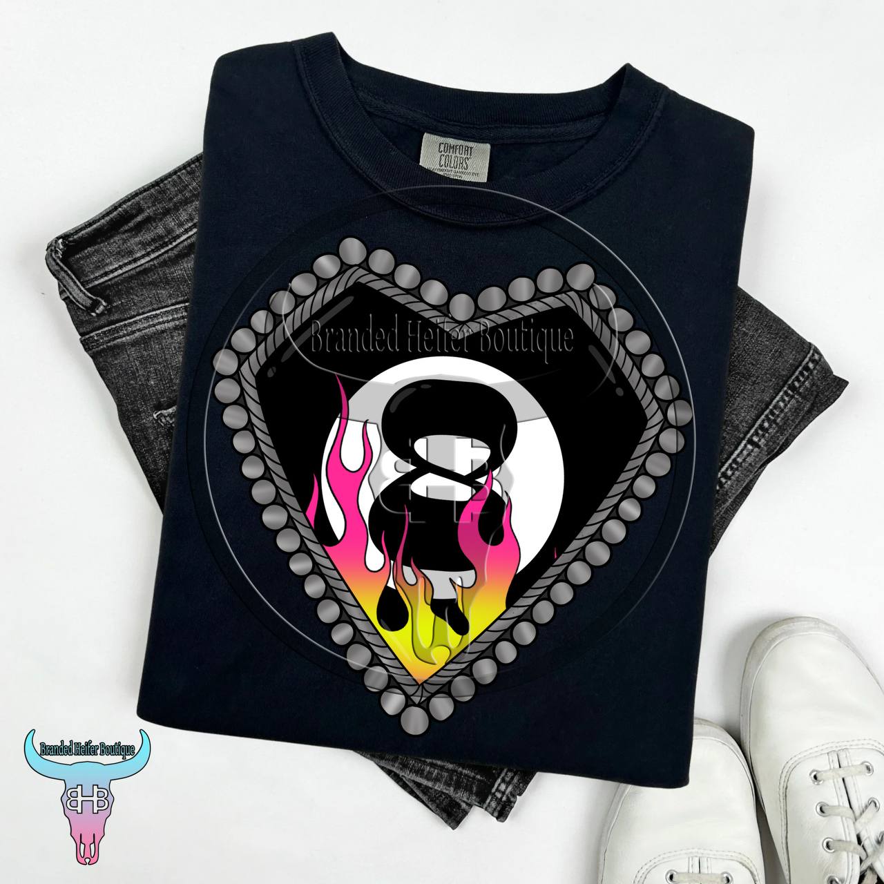 Flaming 8 Ball Western T-Shirt