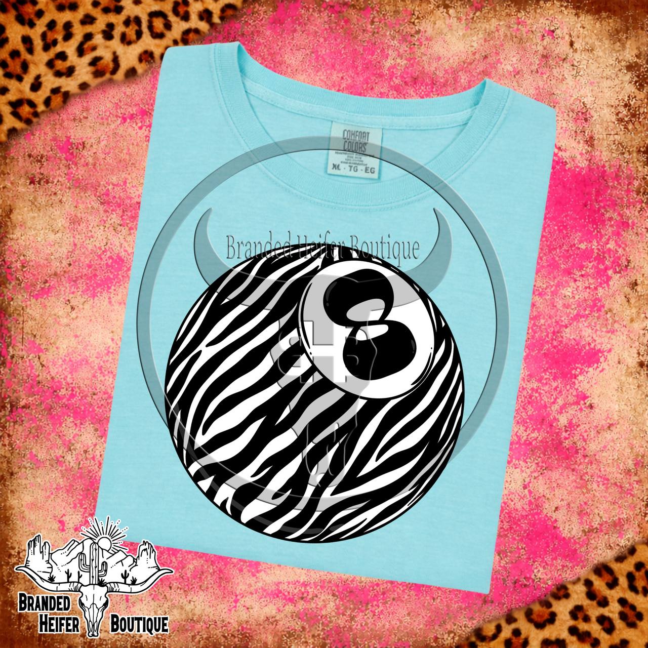 Trendy Zebra Eight Ball T-Shirt