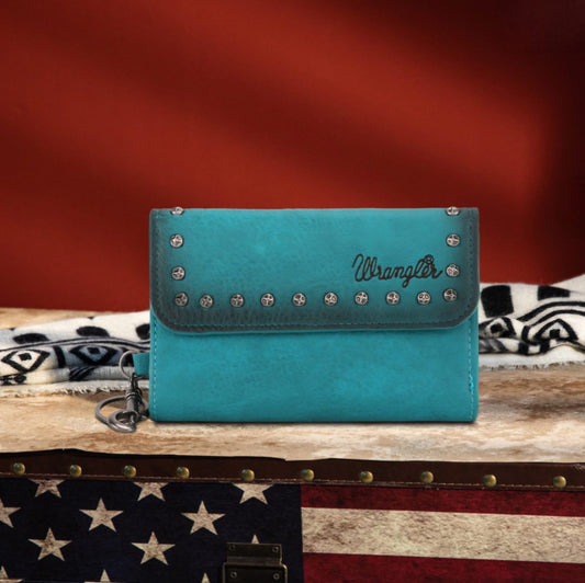 Wrangler Studded Accents Tri-fold Key-Chain Wallet